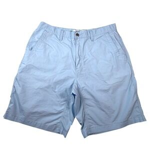 Mountain Khakis Mens 36 Relaxed Fit Shorts Light Blue Organic Cotton Stretch